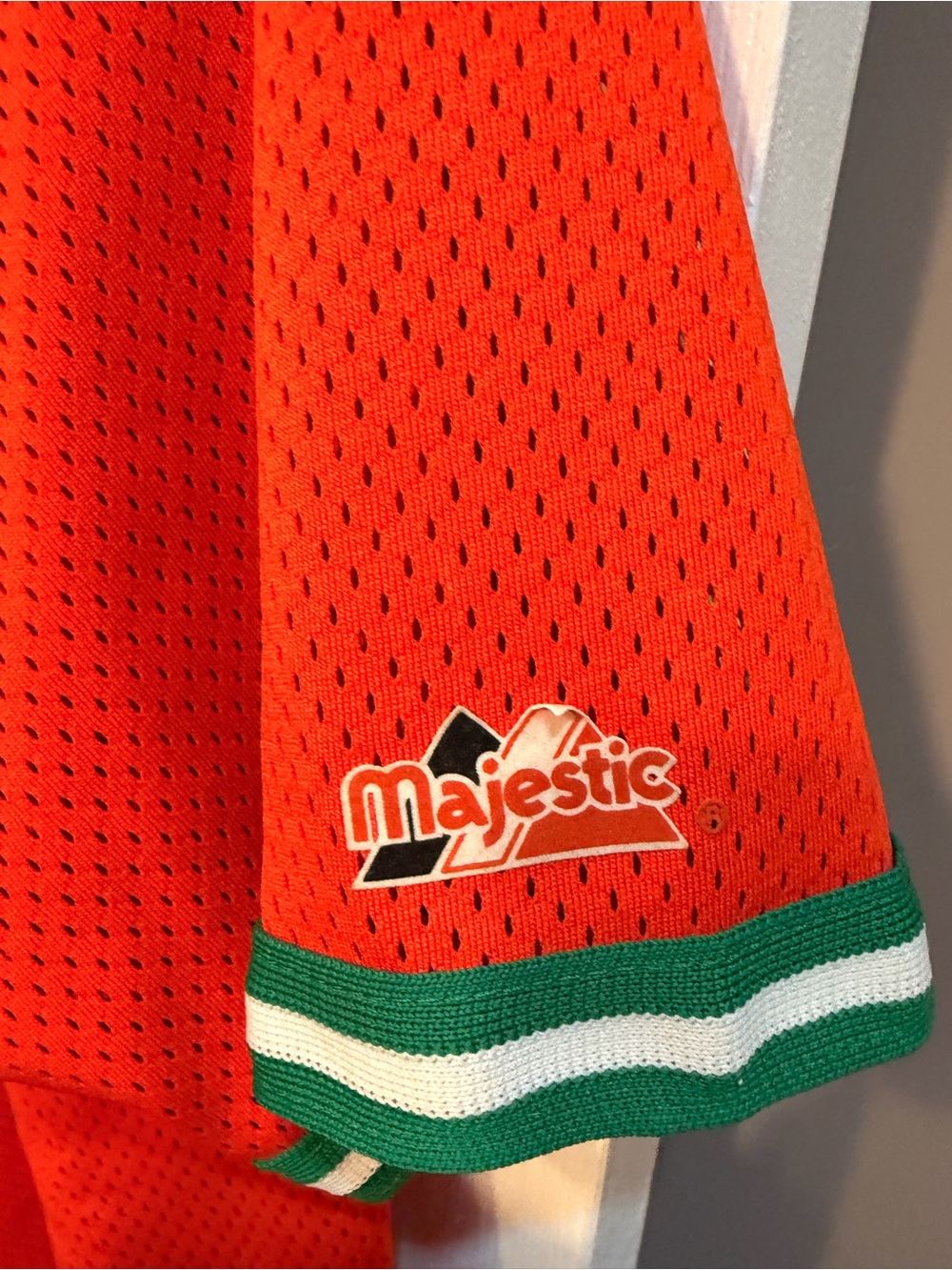 Majestic Vintage Orange Miami Hurricanes Button-Up Jersey - Picture 3 of 4